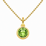 Gold Crystal Charm Birthstone Necklace