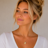 Gold Milgrain Birthstone Necklace