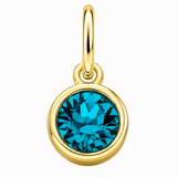 Gold Crystal Charm Birthstone Necklace