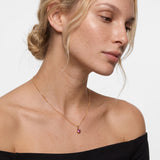 Gold Crystal Charm Birthstone Necklace
