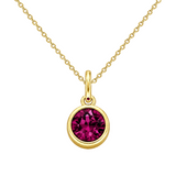 Gold Crystal Charm Birthstone Necklace