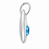 Silver Crystal Teardrop Birthstone Necklace