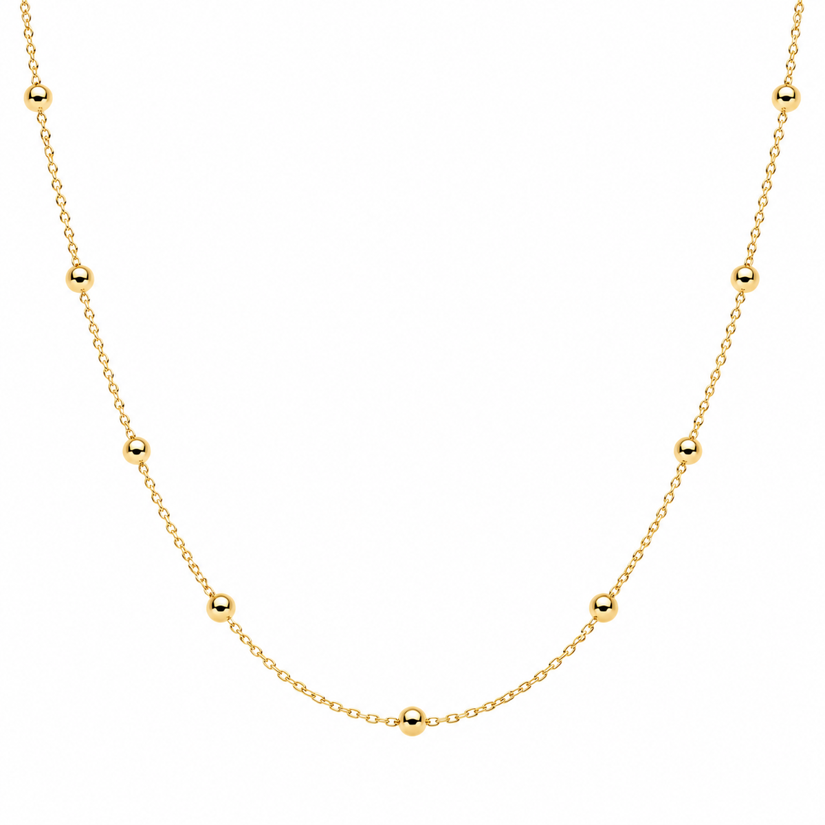 Gold Trace And Bead Satellite Chain