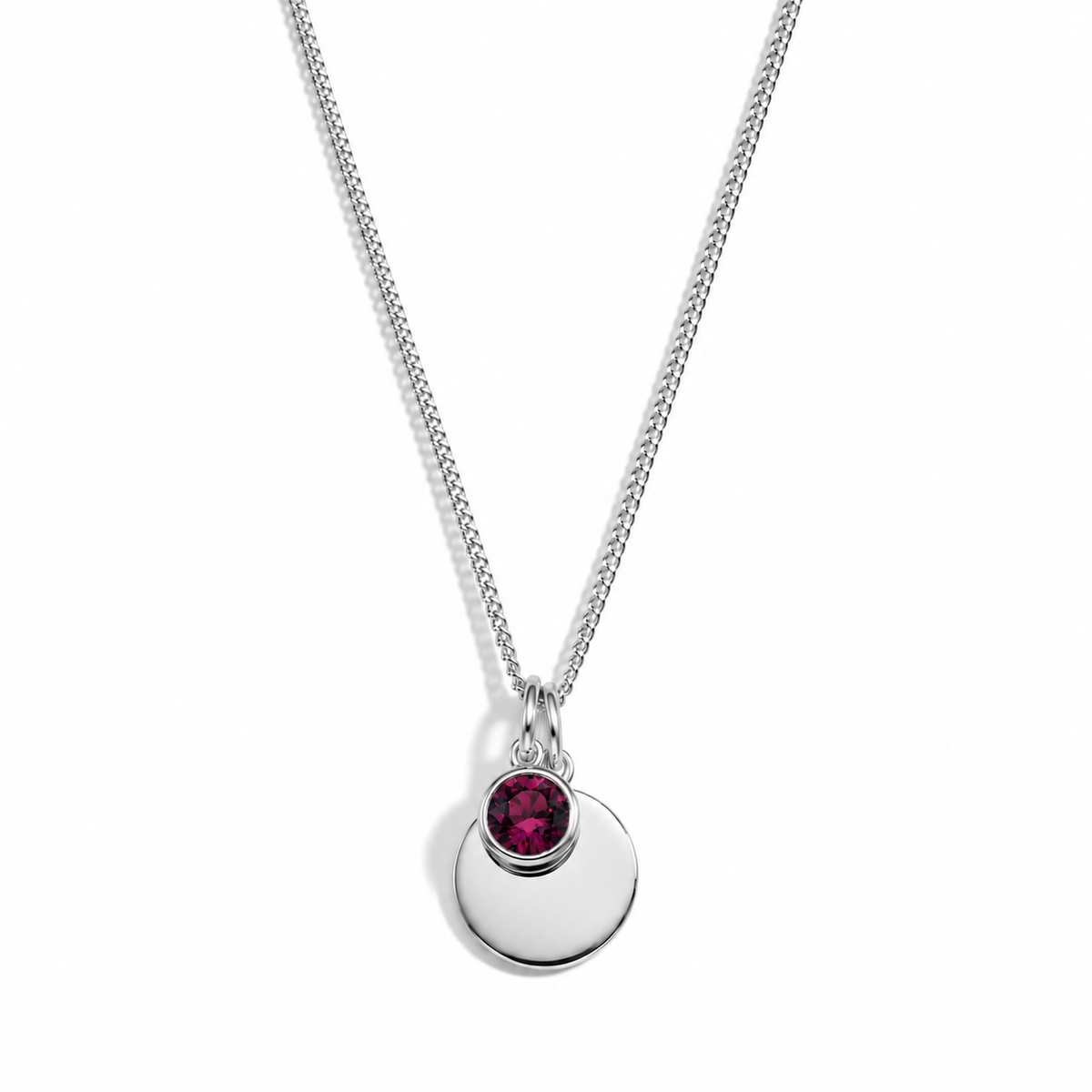 Silver Crystal Birthstone Necklace