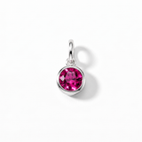 Silver Crystal Charm Birthstone Necklace
