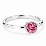 Silver Crystal Birthstone Ring