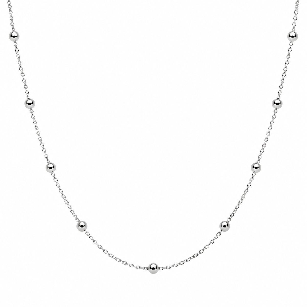 Silver Trace And Bead Satellite Chain