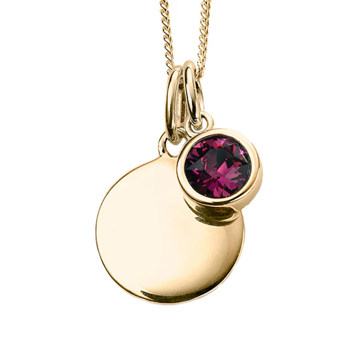 Gold Crystal Birthstone Necklace