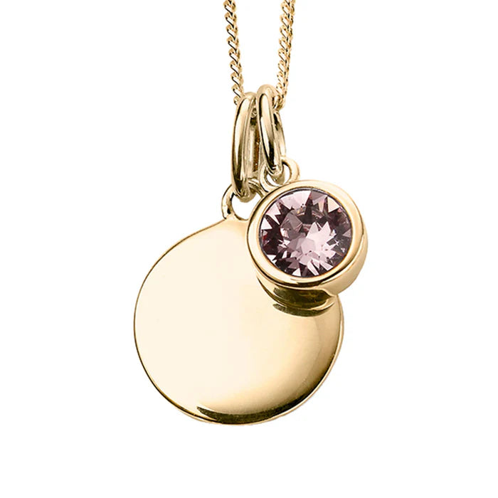 Gold Crystal Birthstone Necklace