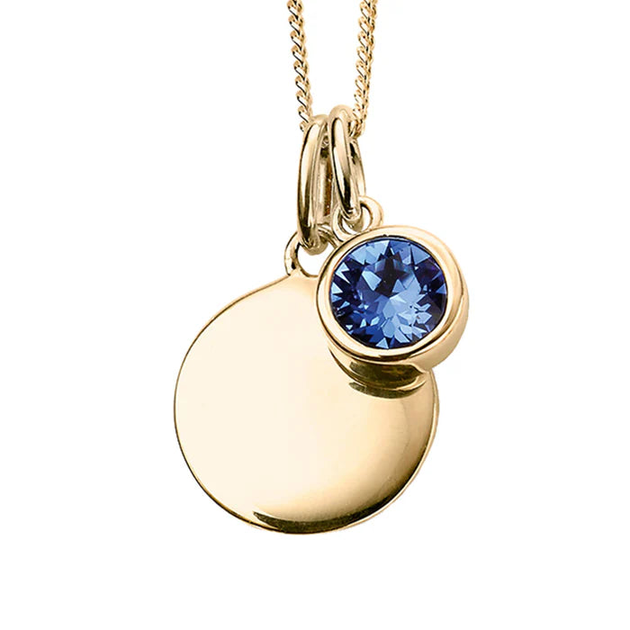 Gold Crystal Birthstone Necklace