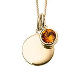 Gold Crystal Birthstone  Necklace