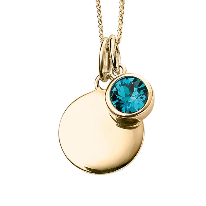 Gold Crystal Birthstone  Necklace