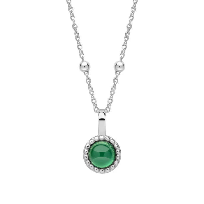 Silver Milgrain Birthstone Necklace