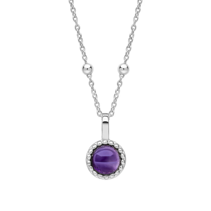 Silver Milgrain Birthstone Necklace