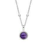 Silver Milgrain Birthstone Necklace
