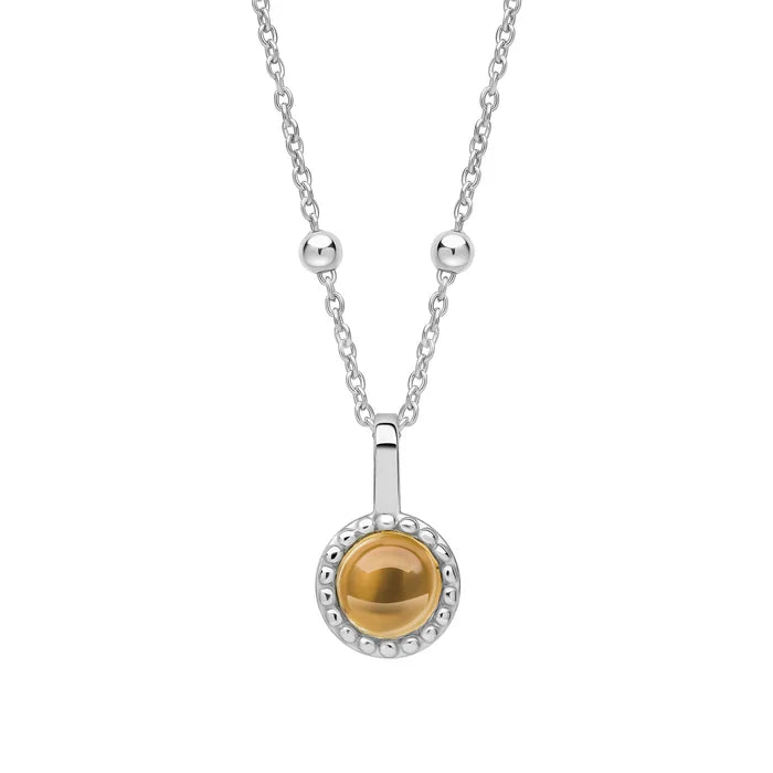 Silver Milgrain Birthstone Necklace