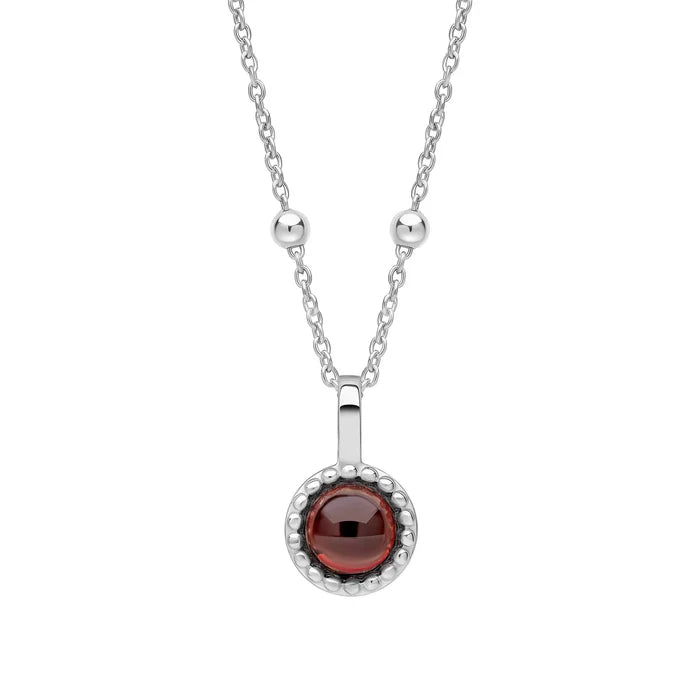 Silver Milgrain Birthstone Necklace