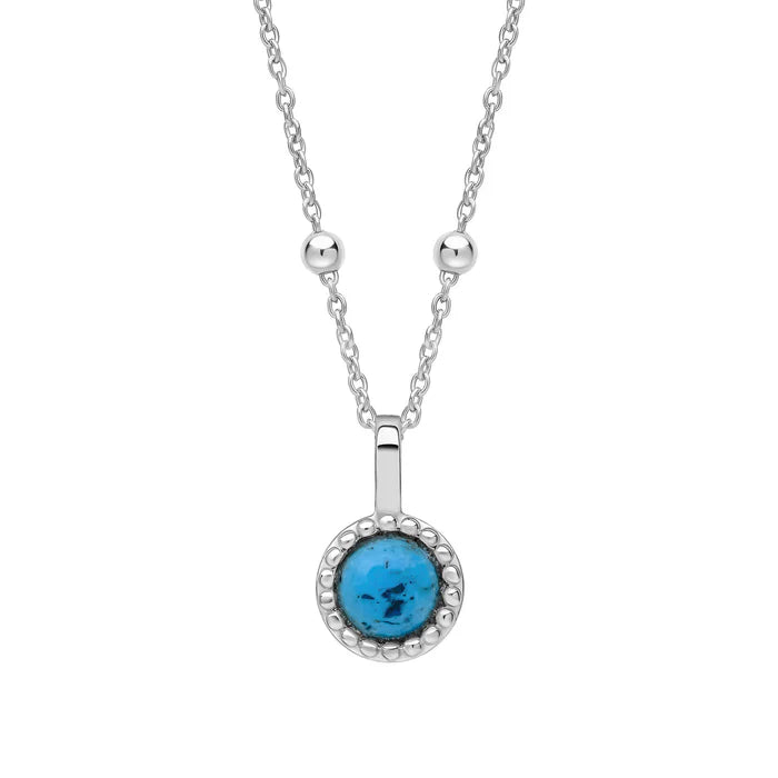 Silver Milgrain Birthstone Necklace