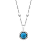 Silver Milgrain Birthstone Necklace