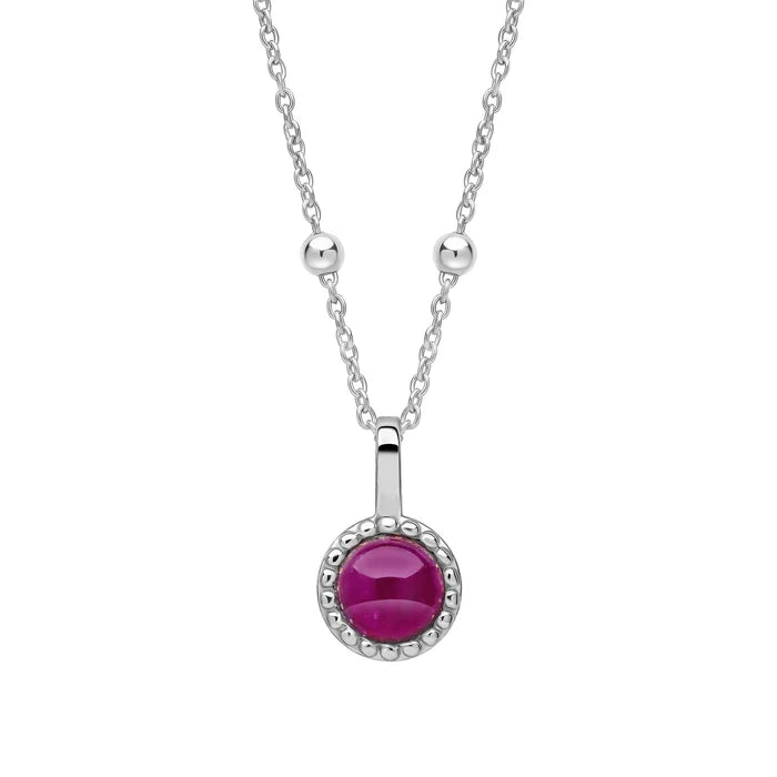 Silver Milgrain Birthstone Necklace