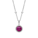 Silver Milgrain Birthstone Necklace