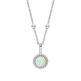 Silver Milgrain Birthstone Necklace