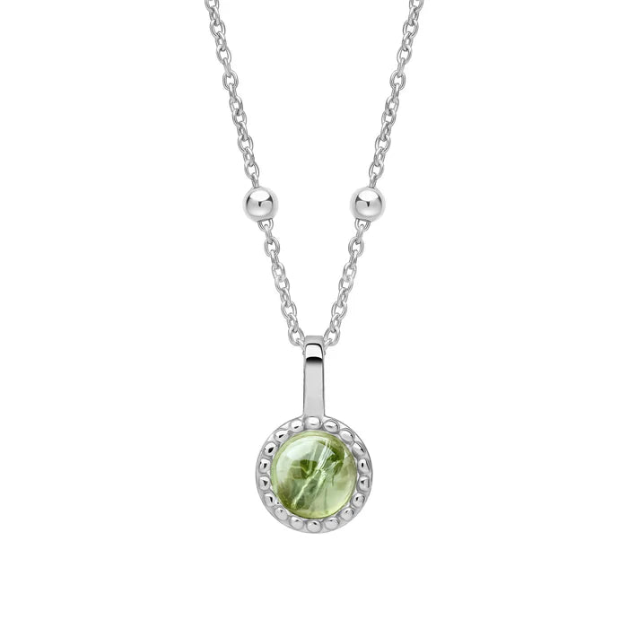 Silver Milgrain Birthstone Necklace