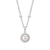 Silver Milgrain Birthstone Necklace