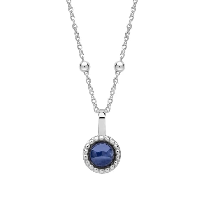 Silver Milgrain Birthstone Necklace