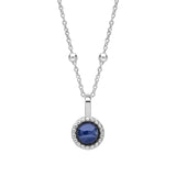 Silver Milgrain Birthstone Necklace