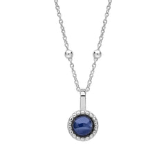 Silver Milgrain Birthstone Necklace