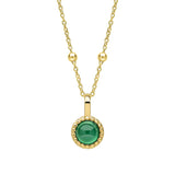 Gold Milgrain Birthstone Necklace