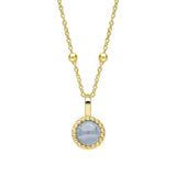 Gold Milgrain Birthstone Necklace
