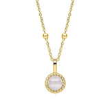 Gold Milgrain Birthstone Necklace
