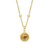 Gold Milgrain Birthstone Necklace