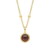 Gold Milgrain Birthstone Necklace