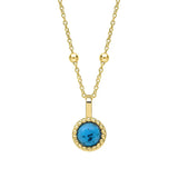 Gold Milgrain Birthstone Necklace