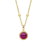 Gold Milgrain Birthstone Necklace