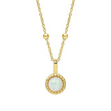 Gold Milgrain Birthstone Necklace