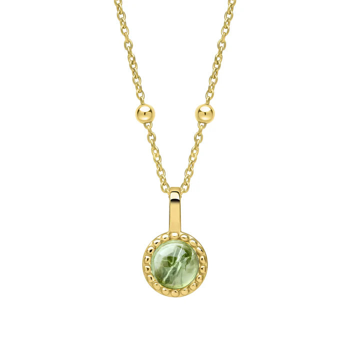 Gold Milgrain Birthstone Necklace