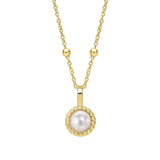 Gold Milgrain Birthstone Necklace
