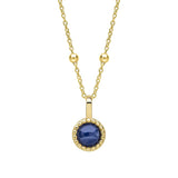 Gold Milgrain Birthstone Necklace