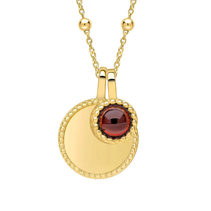 Gold Milgrain Birthstone Necklace