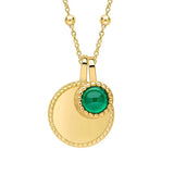 Gold Milgrain Birthstone Necklace