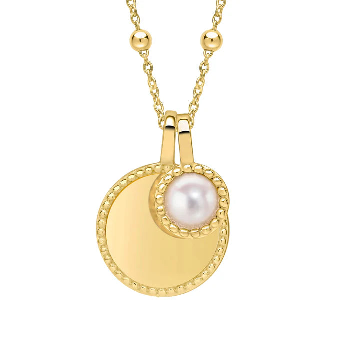 Gold Milgrain Birthstone Necklace