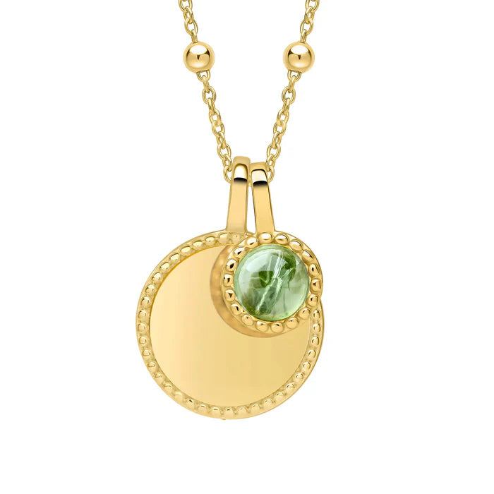 Gold Milgrain Birthstone Necklace