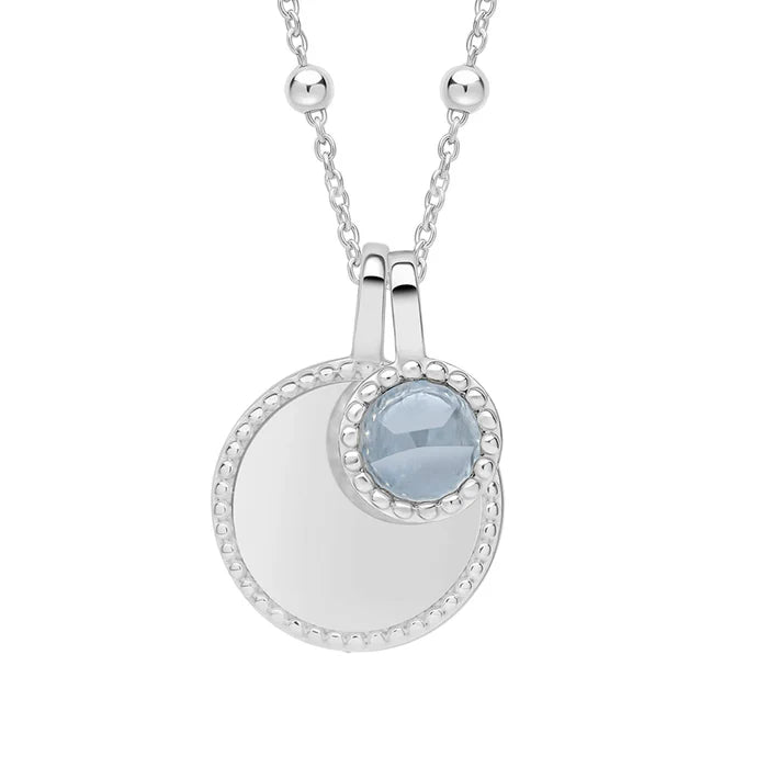 Silver Milgrain Birthstone Necklace