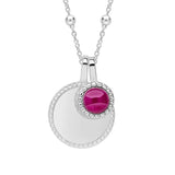 Silver Milgrain Birthstone Necklace