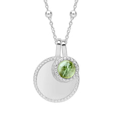 Silver Milgrain Birthstone Necklace