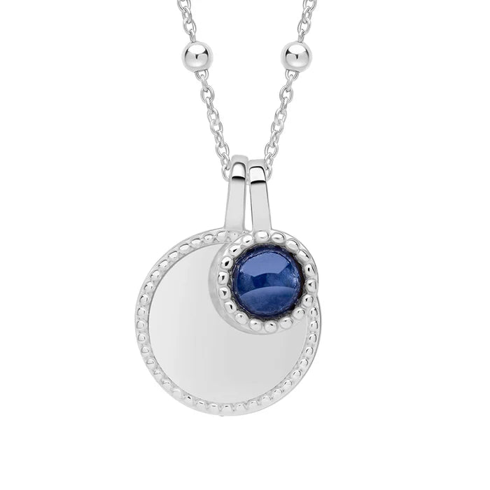 Silver Milgrain Birthstone Necklace